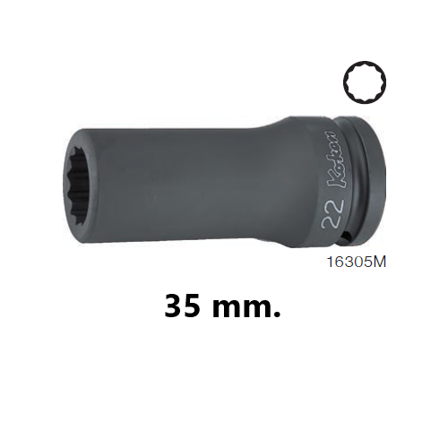 SKI - สกี จำหน่ายสินค้าหลากหลาย และคุณภาพดี | KOKEN 16305M-35 ลูกบ๊อกลมยาว 3/4นิ้ว-12P-35mm.